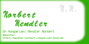 norbert mendler business card
